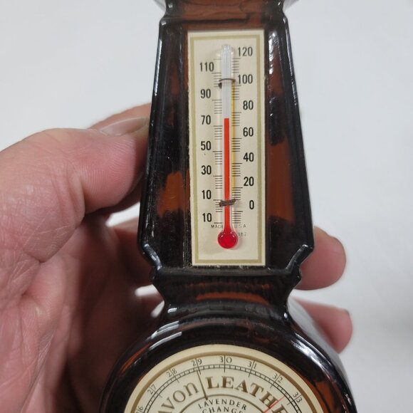 874. Avon Vtg Thermometer Clock After Shave Brown - Picture 6 of 6